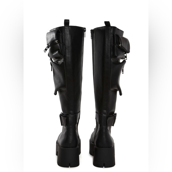Dolls Kill Obsidian Pocket Combat Boots – Black – Worn Once Sz 6 - Picture 4 of 4